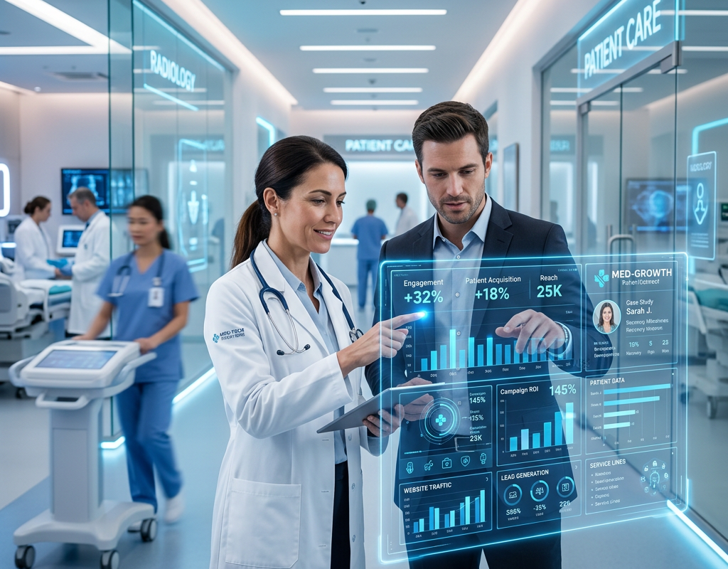 Digital marketing and medical technology concept